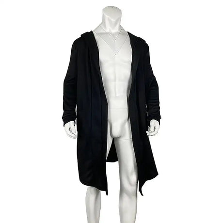 Men's Winter Hooded Cardigan Trench Coat Streetwear Solid Color Windbreaker Leisure Fashion Fleece-lined Jacket Vintage Hoodie - Lootquake