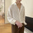 White Long Sleeved Shirt Men Oversized Fashion Social Mens Dress Shirt Korean Loose Ice Silk Shirt Mens Office Formal Shirts - Lootquake