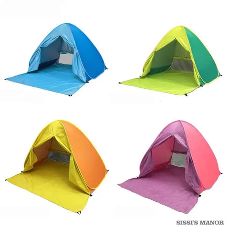 With Door Curtain 2-3Persons Pop Up Beach Tent Automatic Quickly Open Outdoor Camping Tour UV50+ Portable Ultralight Sunscreen - Lootquake