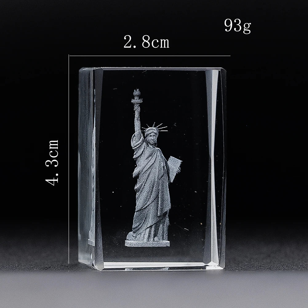 Statue of Liberty Transparent Crystal Inside Carved Desktop Feng Shui Paperweight Holiday Gifts Fine Home Decorations Souvenirs