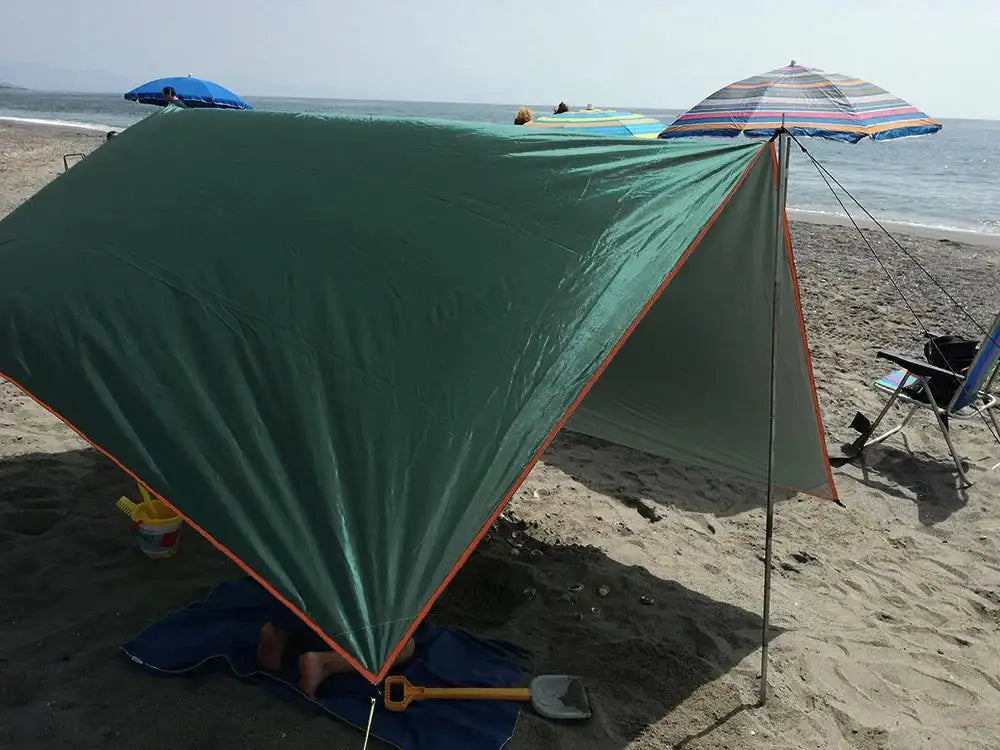 4x3m 3x3m Awning Waterproof Tarp Tent Shade Ultralight Garden Canopy Sunshade Outdoor Camping Hammock Rain Fly Beach Sun Shelter - Lootquake