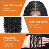 36" Double Lace Front Box Braided Wig | Cornrow Twist | Baby Hair | Synthetic Braids for Black Women