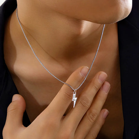 Lacteo Trendy Tiny Boxes Link Chain Necklace for Men Geometric Charm Choker Simple Neck Chain Collar Hip Hop Jewelry Party - Lootquake