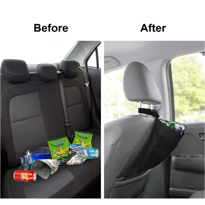 Cubo de basura para coche, bolsa de basura, organizador para el respaldo del asiento, bolsa de bolsillo para artículos diversos