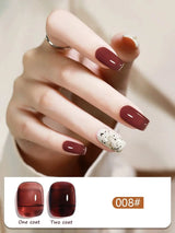 1-12PCS 12ML Ice Clear Amber Gel Nail Polish 2025 Autumn and Winter Popular White Transparent Caramel Color Nail Gel Nail Art