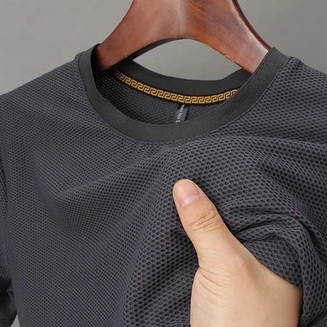 High-End 2023 Luxury Brand Men's T-Shirts Ice Silk with Breathable Mesh for Summer Designer Harajuku  Fashion T-Shirt for Men - Lootquake