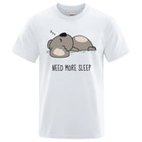 Need More Sleep Cartoons Bear Men Tshirt Street T-Shirts Hip Hop Unisex Tops Fashion Cotton Clothes Casual Breathable T Shirt - Lootquake