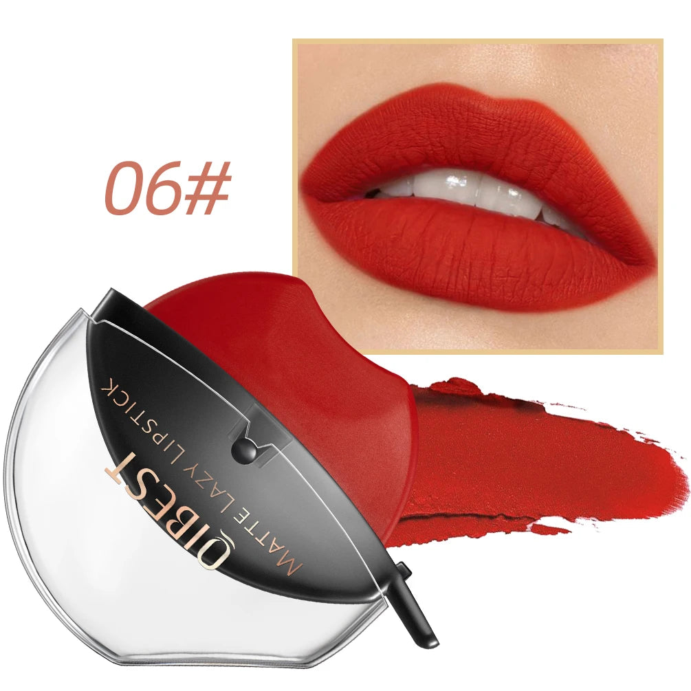 Lip-shaped lipstick seal Sip into makeup lazy blush lipstick Matte makeup effect Moisturizing lip gloss Waterproof non-stick cup