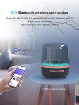 Enceintes portables Bluetooth 5.3 avec lampe respiratoire, caisson de basses audio Hi-Fi 3D, haut-parleur d'extérieur, caisson de basses surround