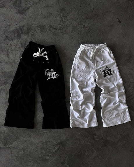 Y2K New Streetwear Sweatpants Men Women Joggers Harajuku Hip Hop Letter Graphic Embroidery Oversized Pants Goth Casual Trousers - Lootquake