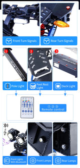 Halo Knight T108Pro - Patinete eléctrico para adultos (60 V, 6000 W, 38,4 Ah, todoterreno, 95 km/h, plegable, potente)