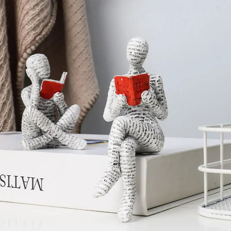 Estatua de pensadora creativa, mujer lectora artística, diseño moderno para el hogar, la oficina, estantería, mueble de TV, decoración y adorno de escritorio.