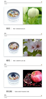 Aromatherapy Candles Crystal Stones Dried Flowers Household Candles Iron Cans Indoor Fragrance Candles Wedding Gifts
