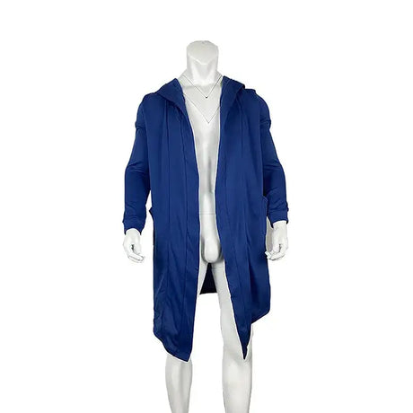 Men's Winter Hooded Cardigan Trench Coat Streetwear Solid Color Windbreaker Leisure Fashion Fleece-lined Jacket Vintage Hoodie - Lootquake