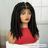 16" Knotless Box Twist Braided Wig | HD Full Lace | Natural Lace Front | Baby Hair | Synthetic Hair
