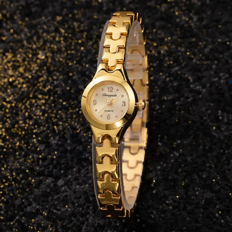 Luxury Women Watch Rhinestone Gold Bracelet High Quality Classic Stainless Steel Watches Quartz Women Wristwatch Gift for Woman - Lootquake