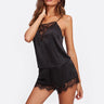 Women Sleepwear Satin Sexy Lace Pajamas Set Female Elegant Sleeveless Top And Shorts Nightgowns Bathing Suit Underwear Canisa - Lootquake