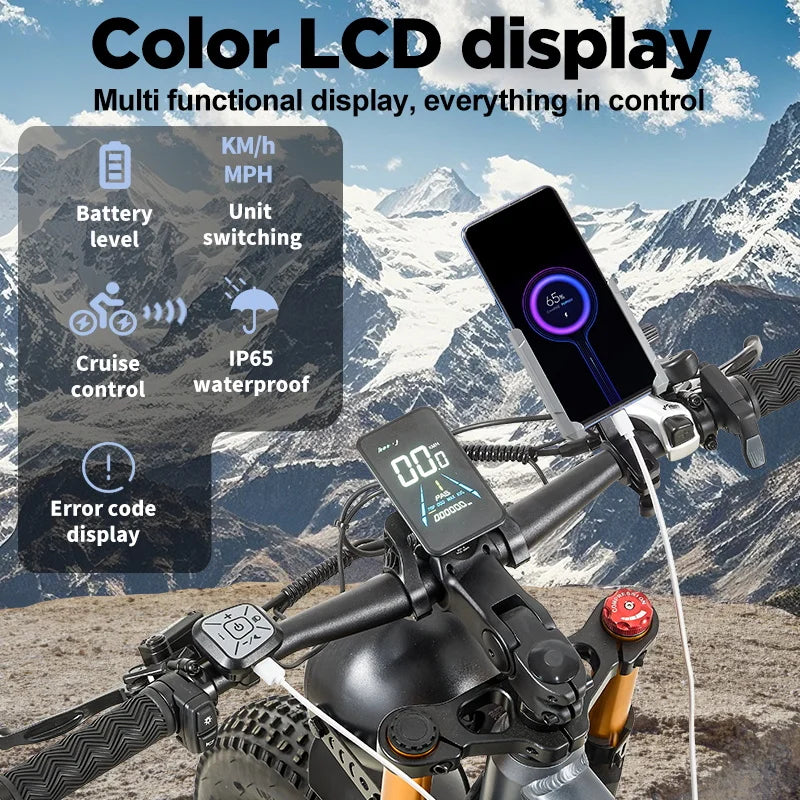 Bicicleta eléctrica de montaña Burchda RX80 de 1000 W y 50 km/h, batería de litio de 48 V y 20 Ah, de 26 pulgadas, para adultos.
