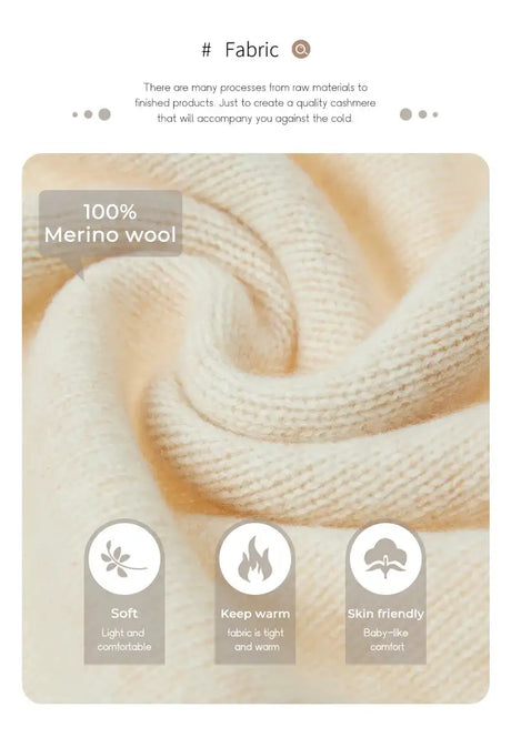 Autumn Winter Women's Wool Long Dress Cashmere Mock Neck Pullover Sweater 100% Merino Wool Soft Knitwear OL Simple Basic Dress - Lootquake