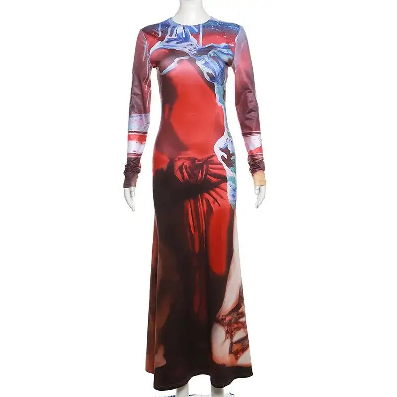 Spring Autumn Women Long Sleeve Party Club Streetwear Bodycon Fall Long Dress Wholesale Items For Business - Lootquake