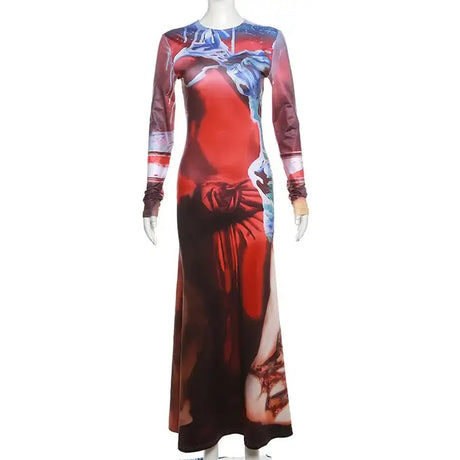 Spring Autumn Women Long Sleeve Party Club Streetwear Bodycon Fall Long Dress Wholesale Items For Business - Lootquake