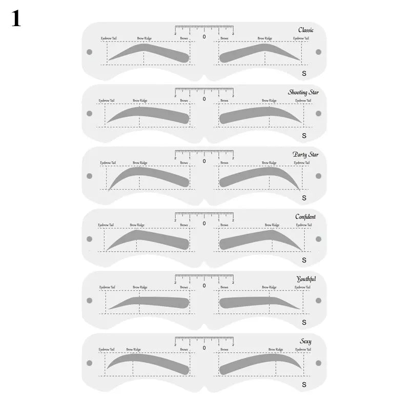 Ensemble de pochoirs à sourcils réutilisables, règle souple, outil de définition des sourcils, guide de dessin des sourcils, style, mise en forme, toilettage, modèle, carte, outils de maquillage