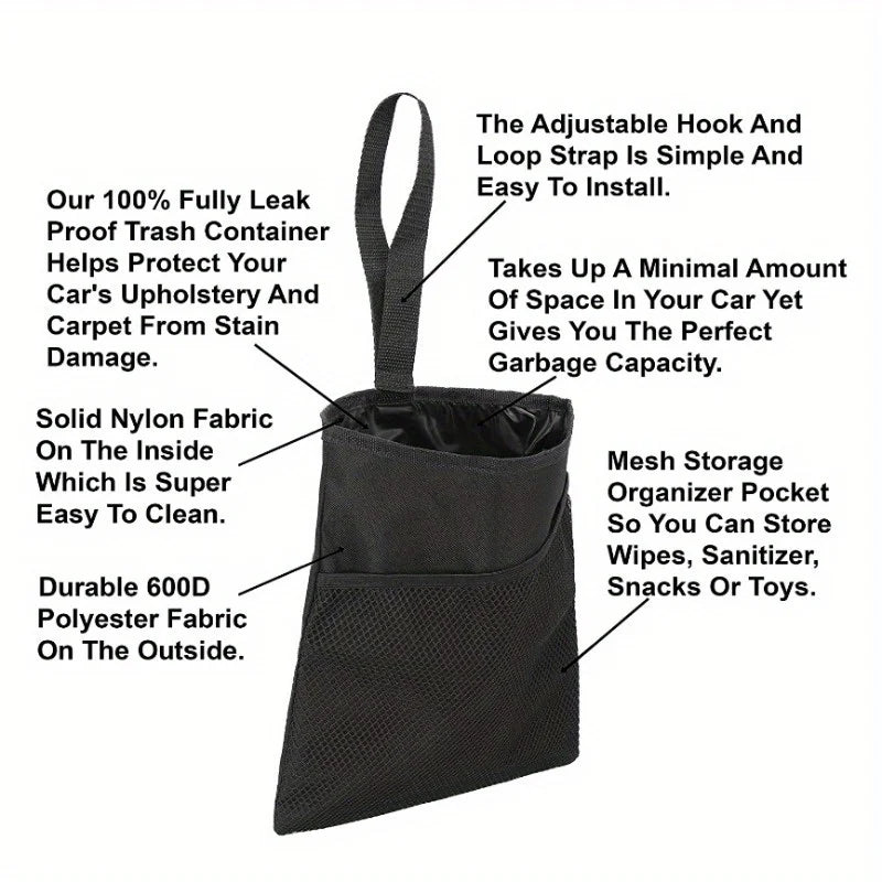 Cubo de basura para coche, bolsa de basura, organizador para el respaldo del asiento, bolsa de bolsillo para artículos diversos
