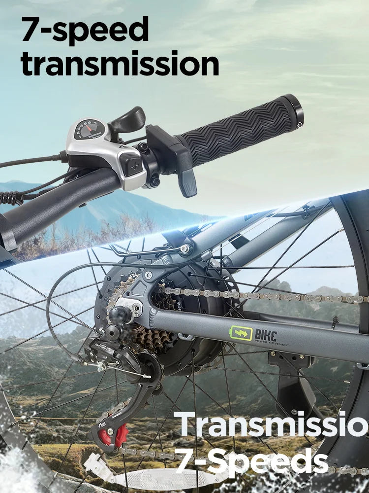 Bicicleta eléctrica de montaña Burchda RX80 de 1000 W y 50 km/h, batería de litio de 48 V y 20 Ah, de 26 pulgadas, para adultos.
