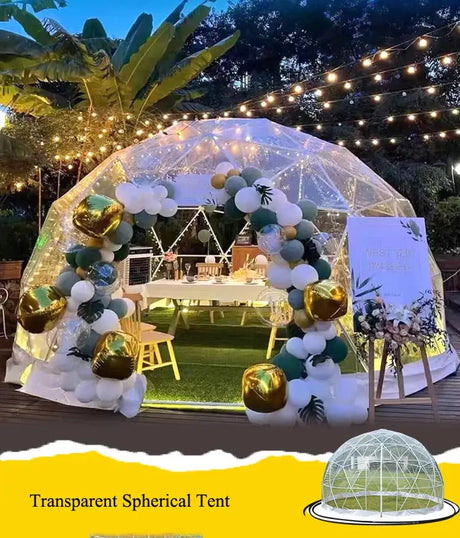 3.6M TPU Transparent Clear Bubble Dome Tent / Outdoor Event Party Camping Cafe Dining Plastic PVC Garden Igloo Dome Tent Luxury - Lootquake