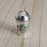 Dije de plata de ley 925 con forma de café, vino tinto, cafetera, copa de champán, compatible con pulseras colgantes originales, joyería DIY para mujer.