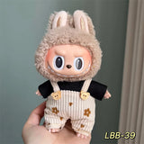 17cm Labubu Doll V1 V2 Hanging Accessories Vinyl Labubu Doll Outfit Changeable Clothes Plush Toy Baby Clothes Perfect Cute Gift