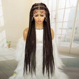 36" Big Knotless Box Braided Full Lace Wig | Cornrow Braiding Wig | Baby Hair | Synthetic Braids | For Women
