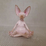 Meditation Yoga Happy Cat Whimsical Buddha Sphinx Cat Statue Art Deco Sculpture Outdoor Garden Statue