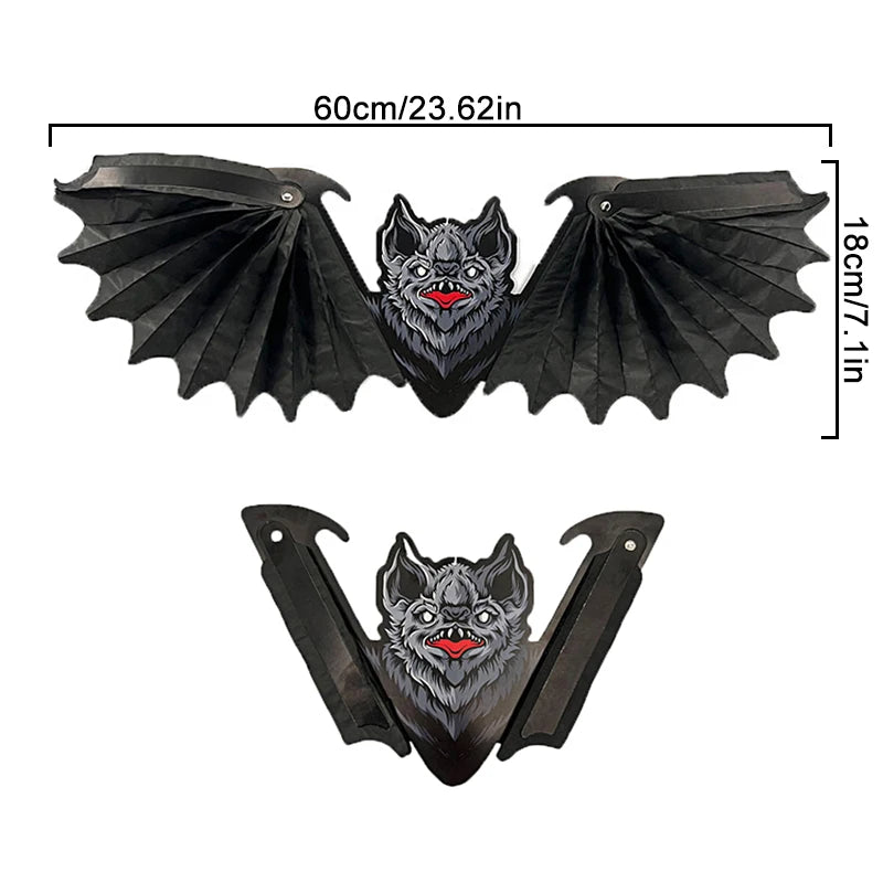 Halloween 3D Paper Pendant Decorations Pumpkin Bat Spider Haloween Wall Decor Halloween Party Bar Haunted House Wall Hanging