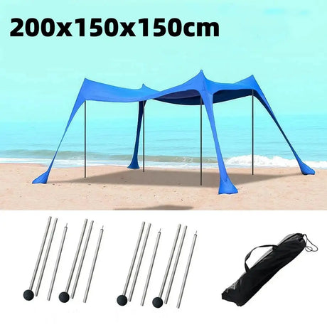 Blue Shade Family Beach Awning Ultralight Sunshade Tent for Sea Outdoor Portable Patio Shade Waterproof Camping Sun Shelter - Lootquake