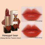 Flower Knows Love Bear Series Matte Moisturizing Lipstick Silky Smooth Renewal Natural Lip Makeup Professional Cosmetic Women