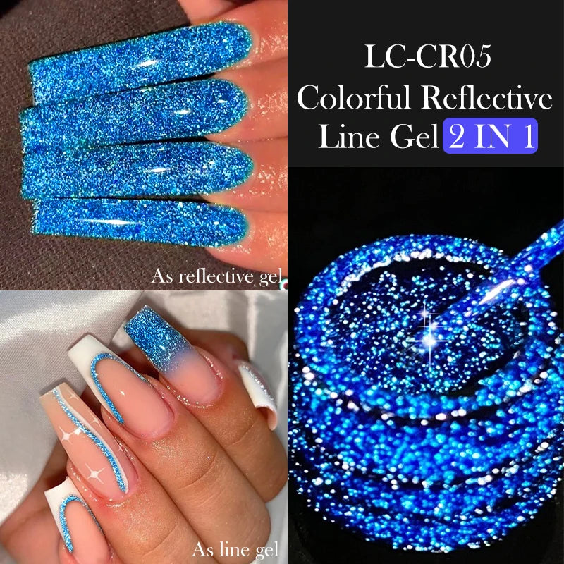 LILYCUTE 5ml Liner Gel Nail Polish UV LED Nail Art Paint Gel Gorgeous Glitter French Effect Semi Permanent Nail Painting UV Gel