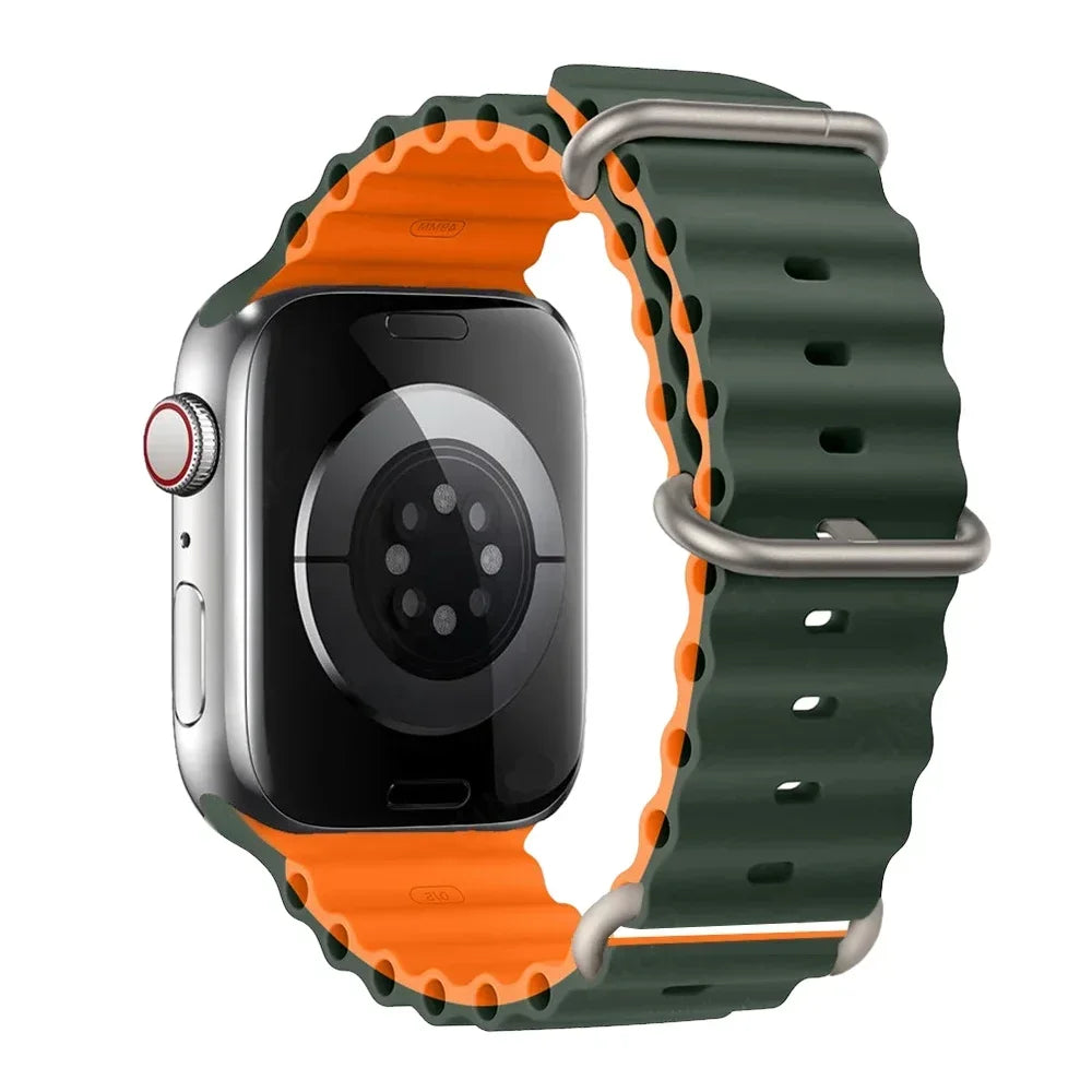 Correa de silicona para reloj de 44 mm, 40 mm, 49 mm, 45 mm, 41 mm y 38 mm, accesorio para iWatch Ultra 2 series 7, 6, 5, SE, 8 y 9