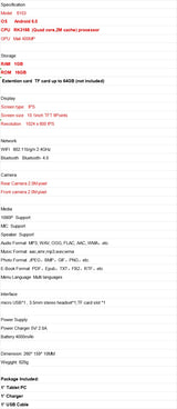 Tablette PC 10,1 pouces T4-129L, 3 Go de RAM, 32 Go de ROM, Android 9.0, MTK8765 Quad Core, 1280 x 800 pixels, Wi-Fi, meilleures ventes