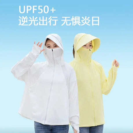 Ice Silk Sun UPF 50+ UV Protection Jacket Big Brim Thin Ice Silk Sun Protection Jackets UV Protection Hooded Windbreaker 4XL 5XL - Lootquake