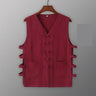 Vintage Vest Men Cotton Linen Shirt Kung Fu Vest Summer Tank Top Tang Suit Traditional Chinese Clothing Sleeveless Open Cardigan