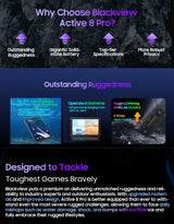 Tablette PC Blackview Active 8 Pro 16 Go 256 Go Batterie 22 000 mAh Android 13 Écran 2,4 K 10,36 pouces Caméra 16 Mpx + 48 Mpx Tablette robuste