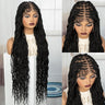 36" Boho Box Braids Wig with Curly Accents | HD Full Lace | Baby Hair