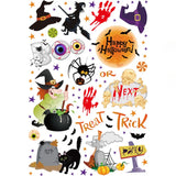 Halloween Party Scene Atmosphere Decoration Wall Window Stickers Cartoon Pumpkin Witch Halloween Home Haunted House Decoration