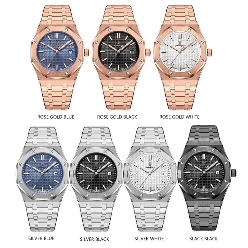 POEDAGAR Classic Men's Watches Fine Steel Original Quartz Watch for Man Luminous Date Waterproof Wristwatch Trend Fashion New - Lootquake