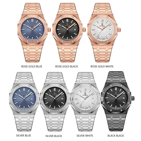 POEDAGAR Classic Men's Watches Fine Steel Original Quartz Watch for Man Luminous Date Waterproof Wristwatch Trend Fashion New - Lootquake