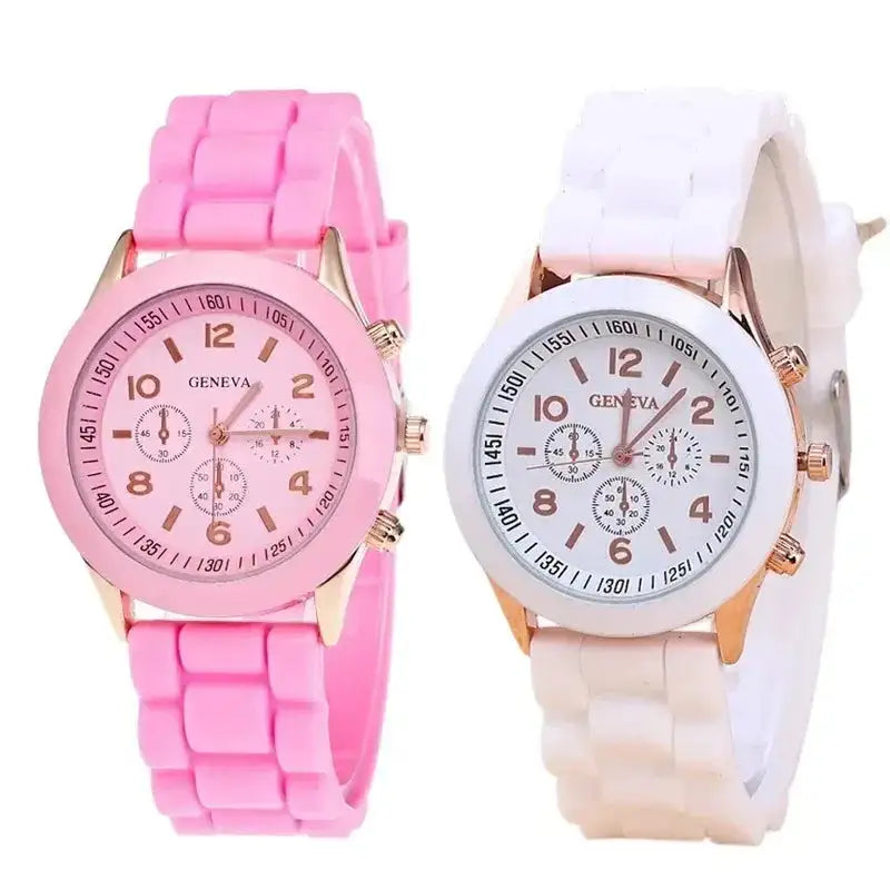 Watch Hot Sales Geneva Brand Silicone Women Watch Ladies Fashion Dress Quartz Wristwatch Female Watch Montre Relogio Feminino - Lootquake