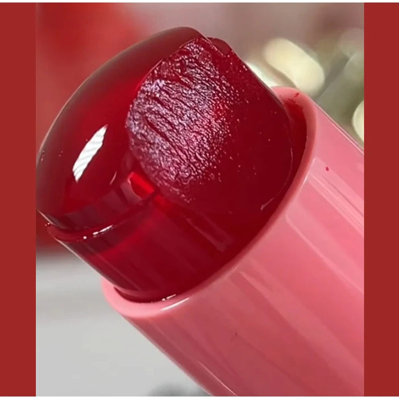 Milk Jelly Lipstick Blush Stick Moisturized Blusher Rouge Cream Shimmer Powder Blusher Stick Beauty Makeup for Women and Girls
