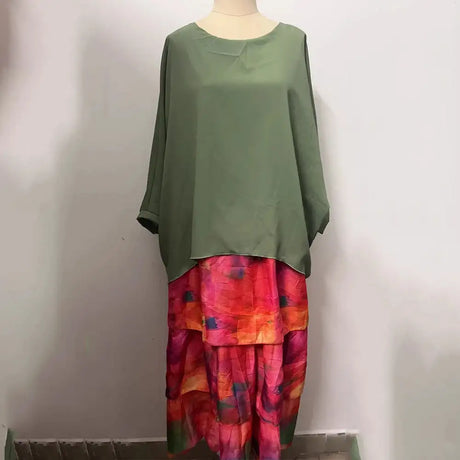 Women's Elegant Long Dress Fashion Round Neck Bat Sleeve Cake Dresses For Women Spring and summer Robe Looes Plus Size 4XL - Lootquake