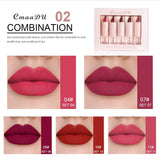 5 Pcs  Matte Lipstick Sets Lip Gloss Moisturizing Long-lasting Easy Makeup Fashion Classic Shades For Daily Date Exquisite Gift